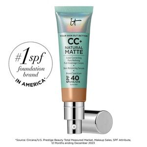 IT COSMETICS CC+ CREAM NATURAL MATTE FOUNDATION WITH SPF 40 - TAN